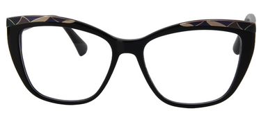 Afro Motif Women Eyeglasses: Nia - Black - SpecSMART Eye Clinic (Front View)